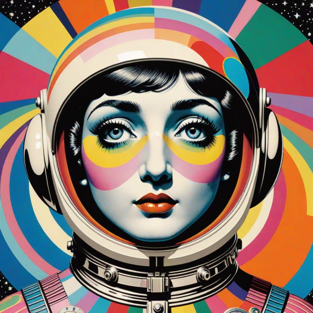 Psychedelic Astronaut in Fornasetti Style
