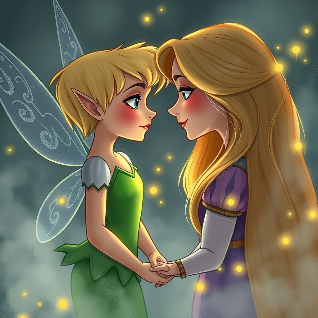 Dark Disney Enchantresses Gaze into Each Other's Eyes