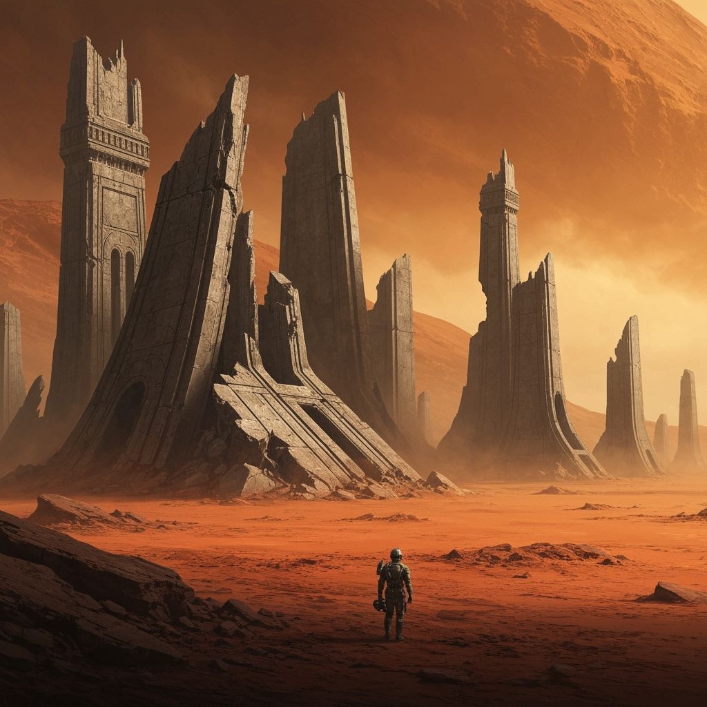 Ancient Alien City Ruins on Mars Digital Painting