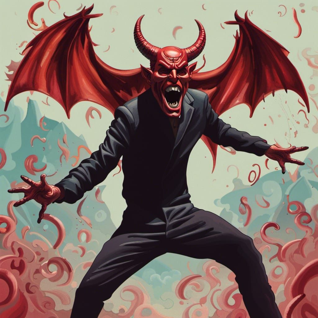 Friendly Ghost Devil Dancing: An Isometric Matte Painting
