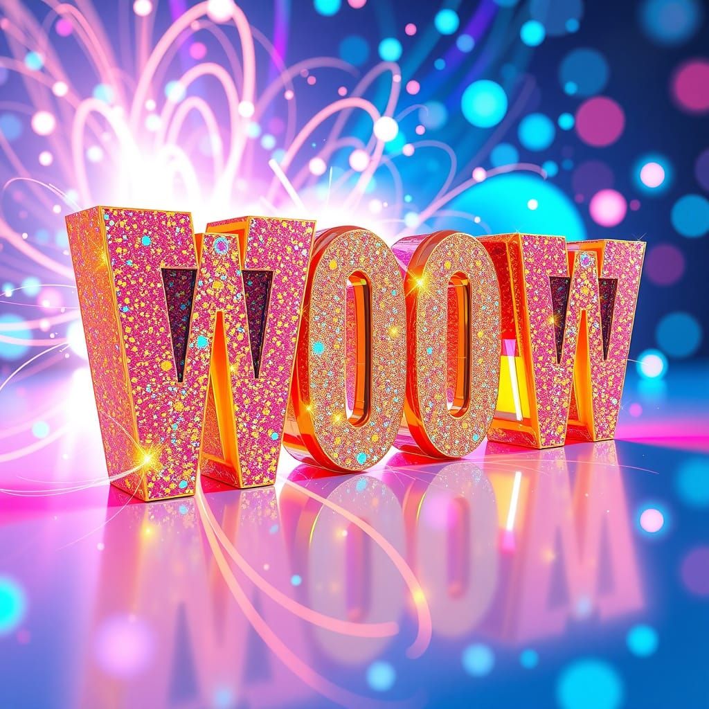 Rainbow Typography in Cosmic Glow