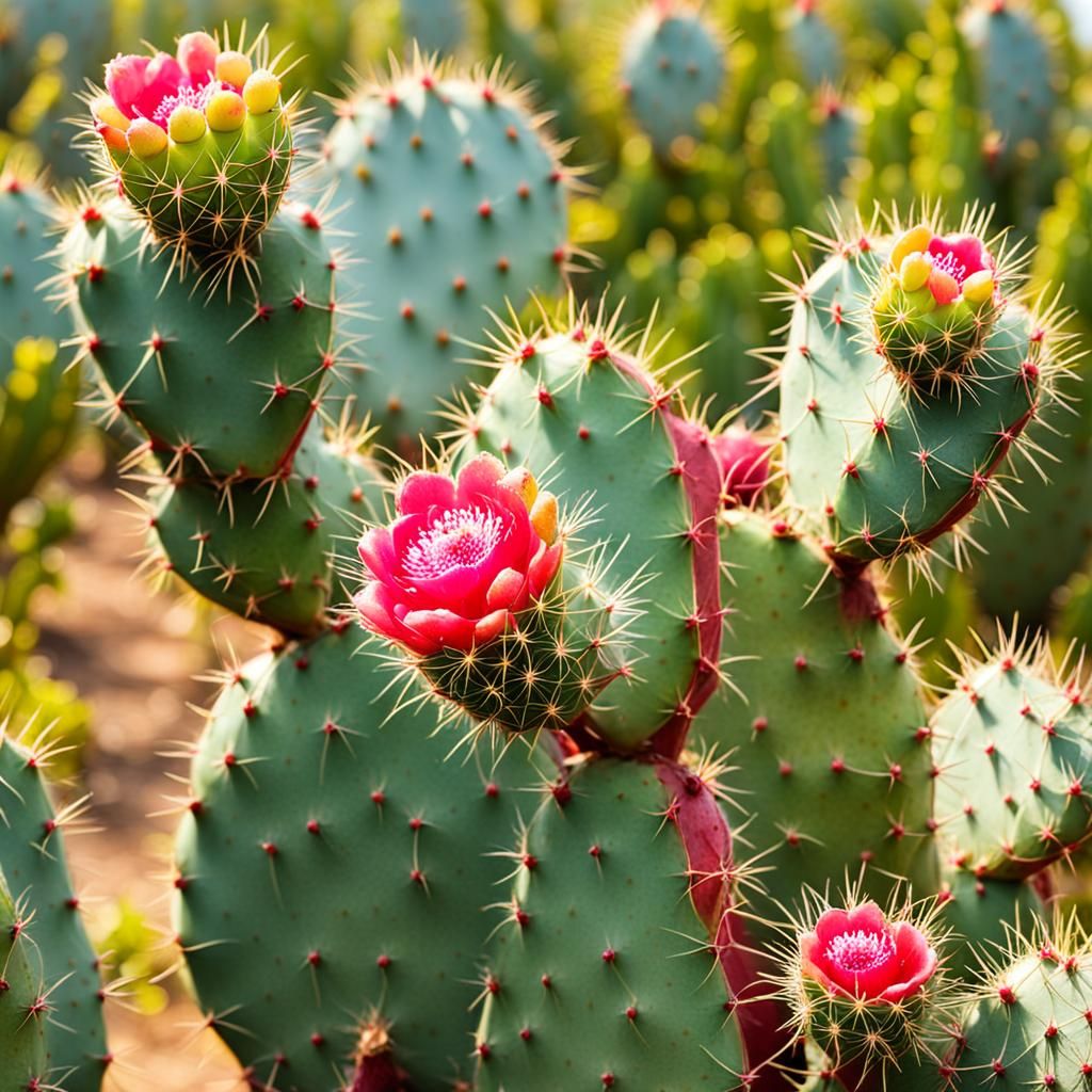 Prickly Pear Cactus in Natural Habitat