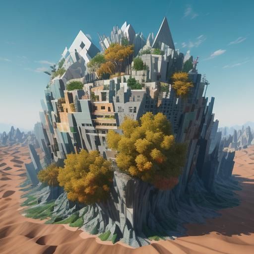 Grapefruit-Human Hybrid Dancing in Cubist Style