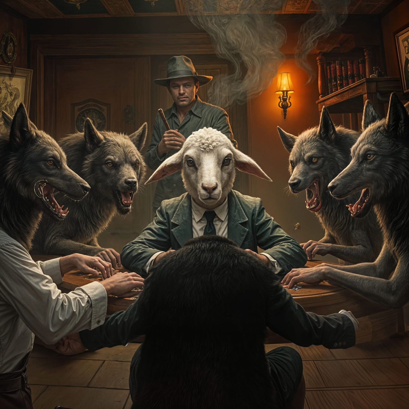 Poker Game: Lamb vs. Wolves