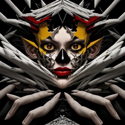 Distorted Puzzle Face in Surreal Digital Collage