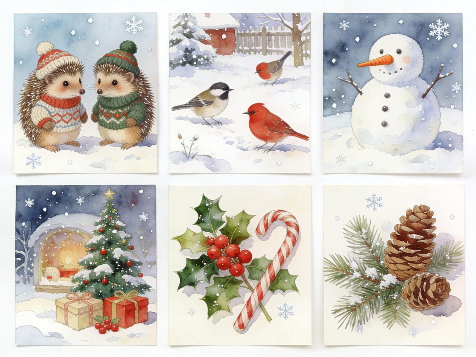 Whimsical Victorian Christmas Card Scenes