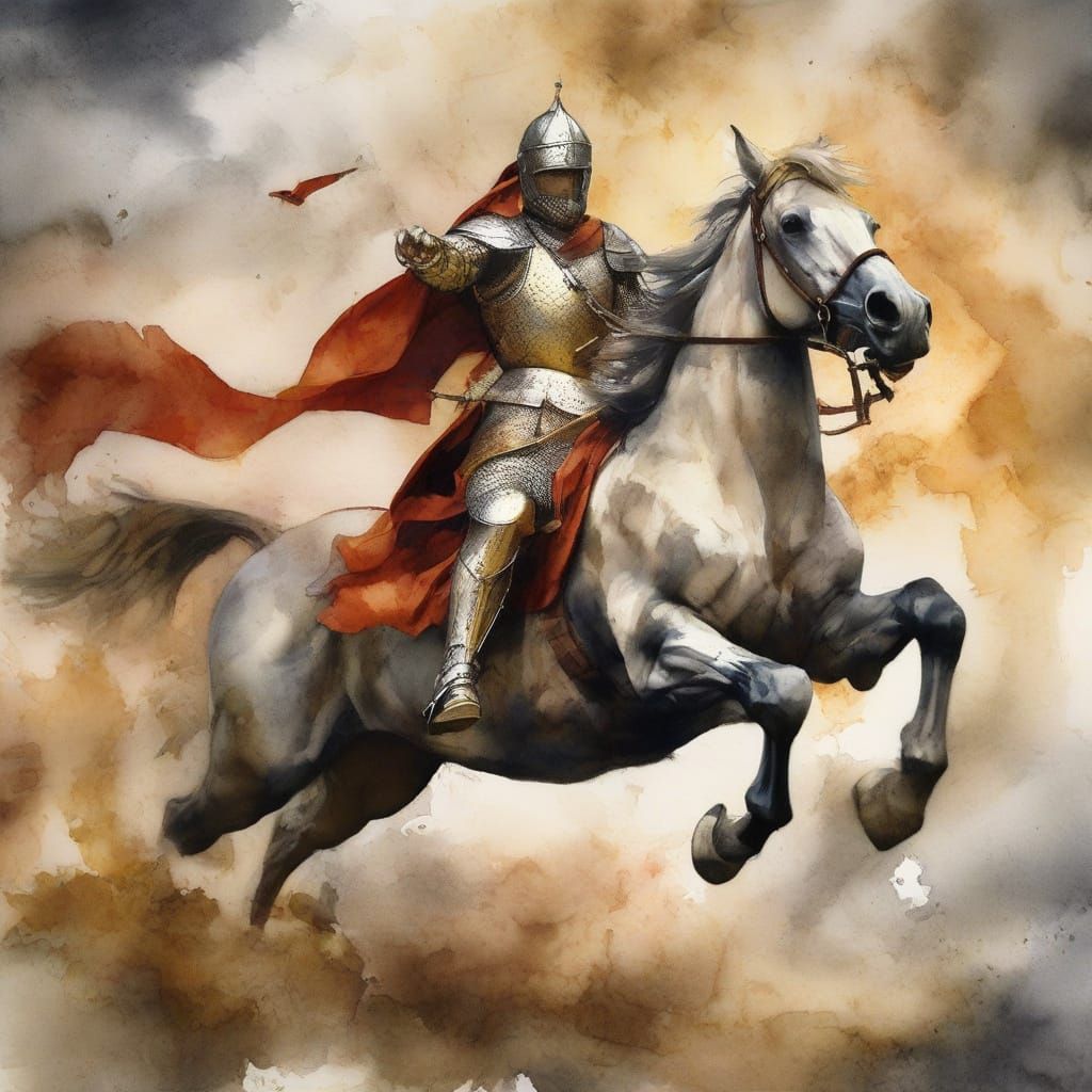 Saint George in Epic Watercolour Splendor