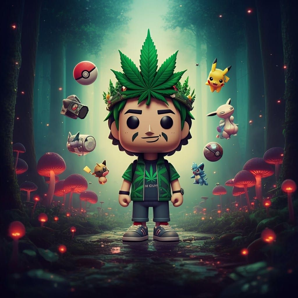 Funko Collectibles Logo with Psychedelic Forest