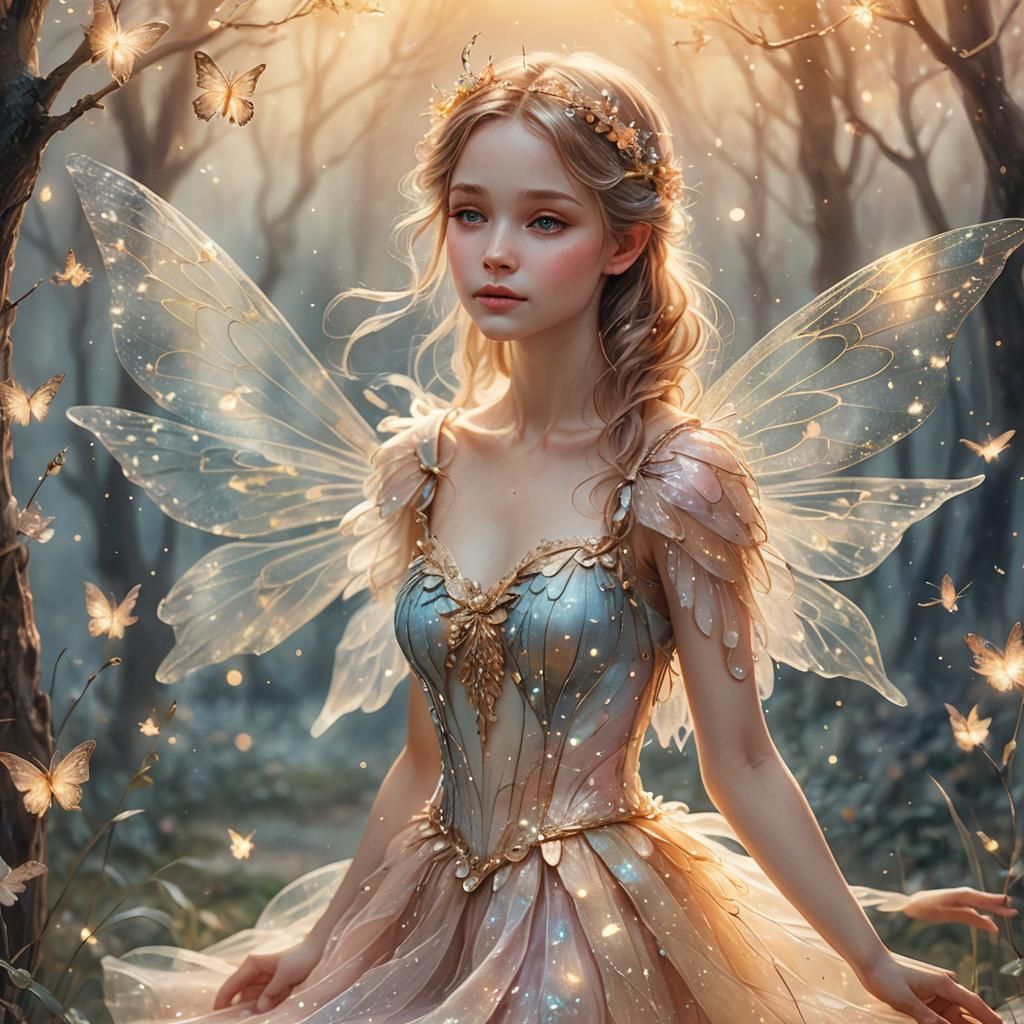 Dreamy Fairy Sparkles in Watercolor Fantasy World