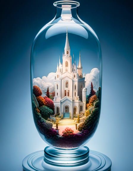 Unicorn World in a Bottle, Magical Museum Display