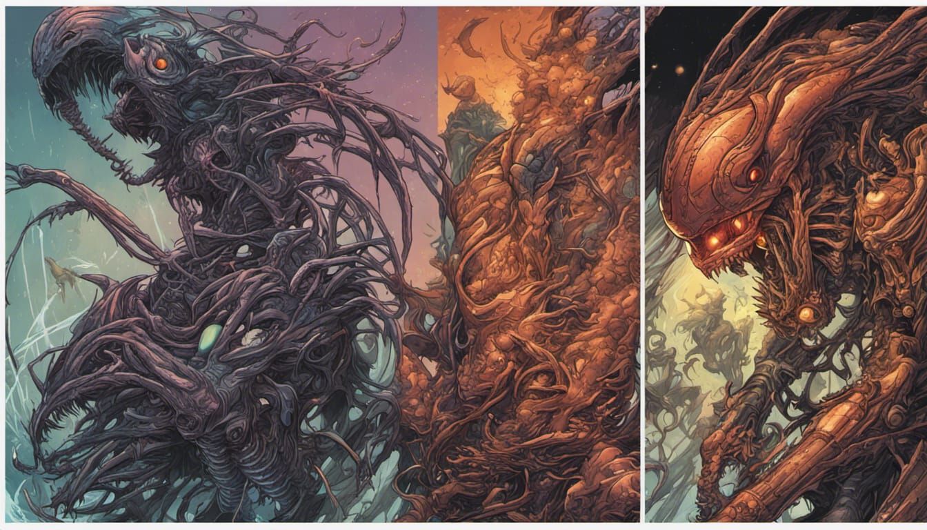 Metroid Alien Xenomorph in Comic Book Art