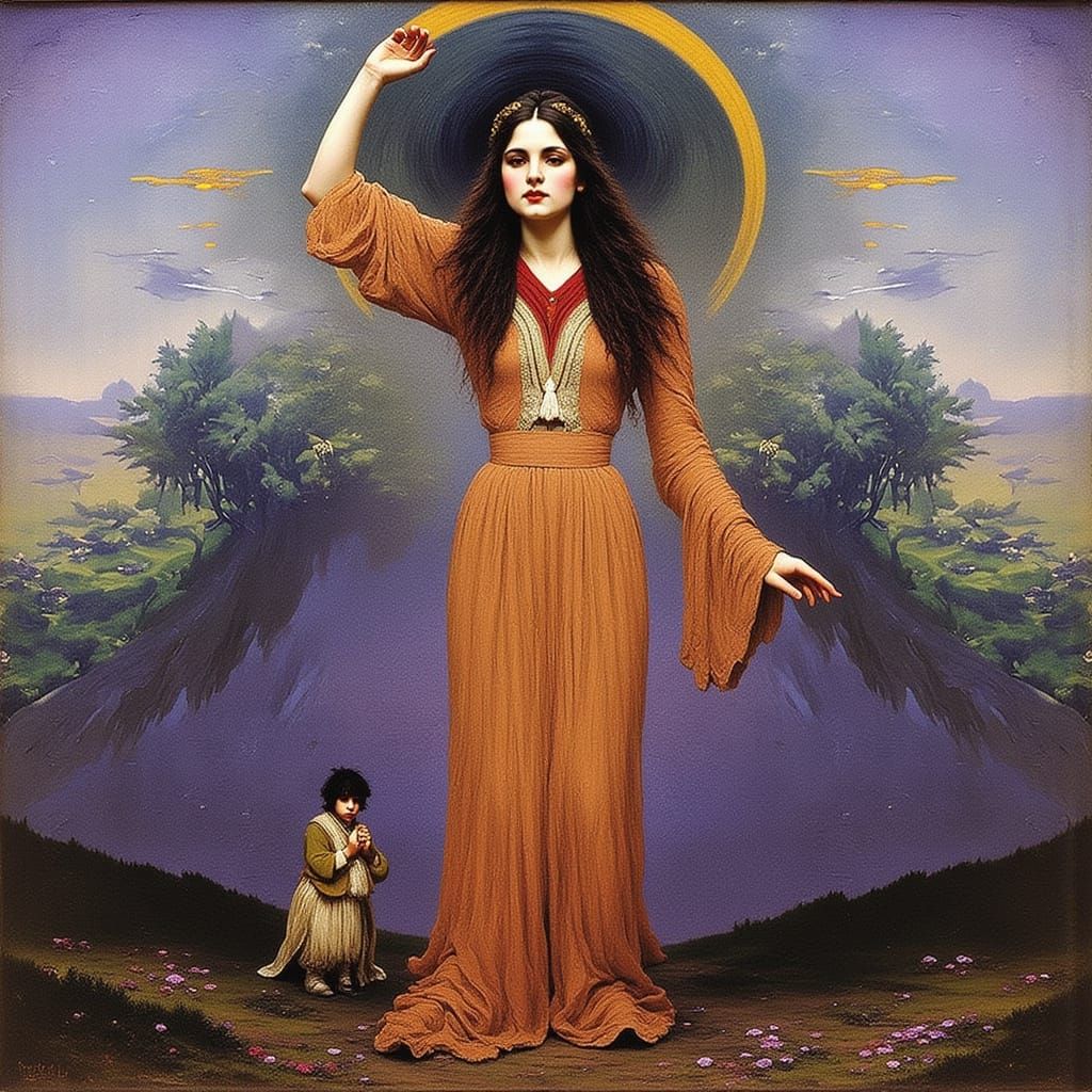 Abstract AI-Generated Mural in Surreal Style