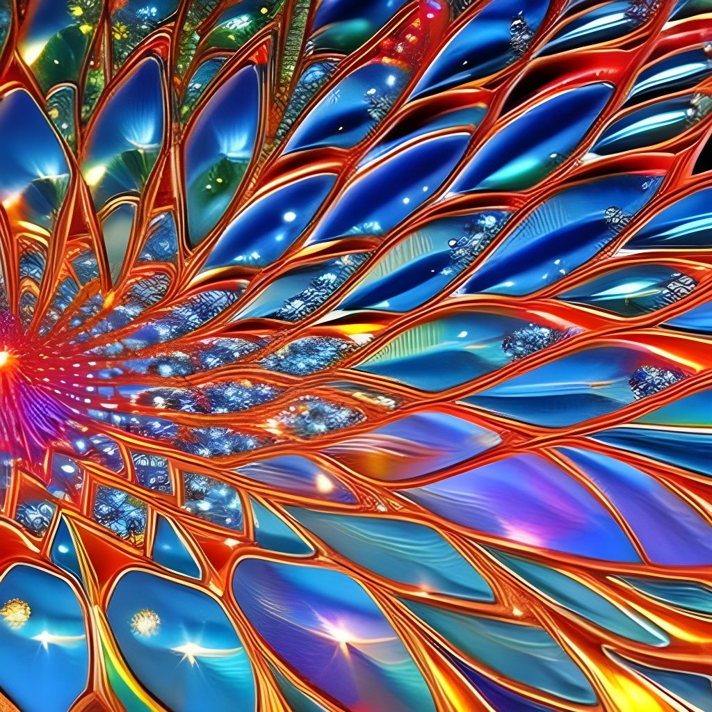 Rainbow Light on Detailed Glass Art