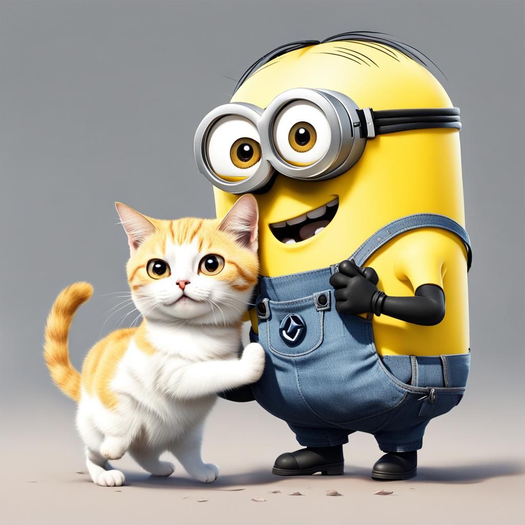 Minion with kitty
