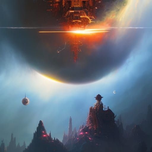 Magical Glass Skull in Space: Hyperrealistic Artwork