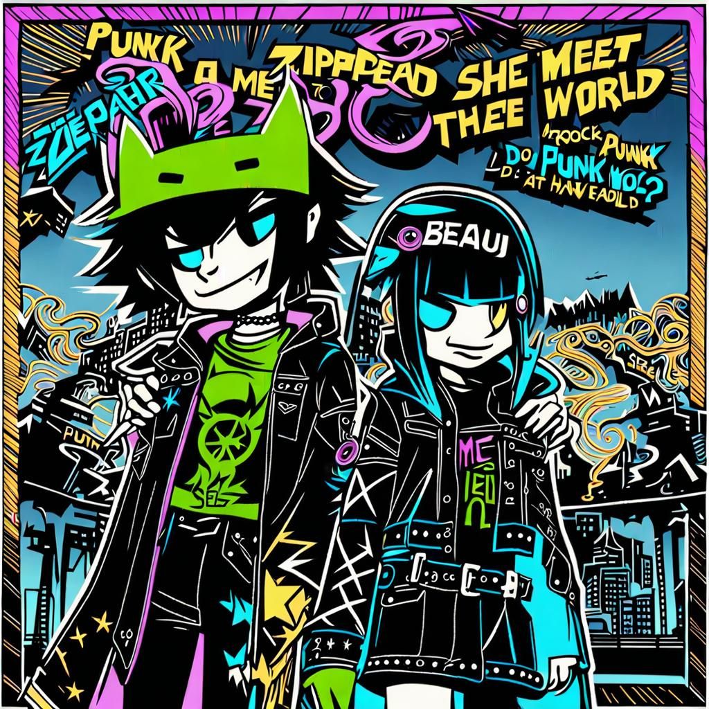 Punk Rock Girl in 70s Style