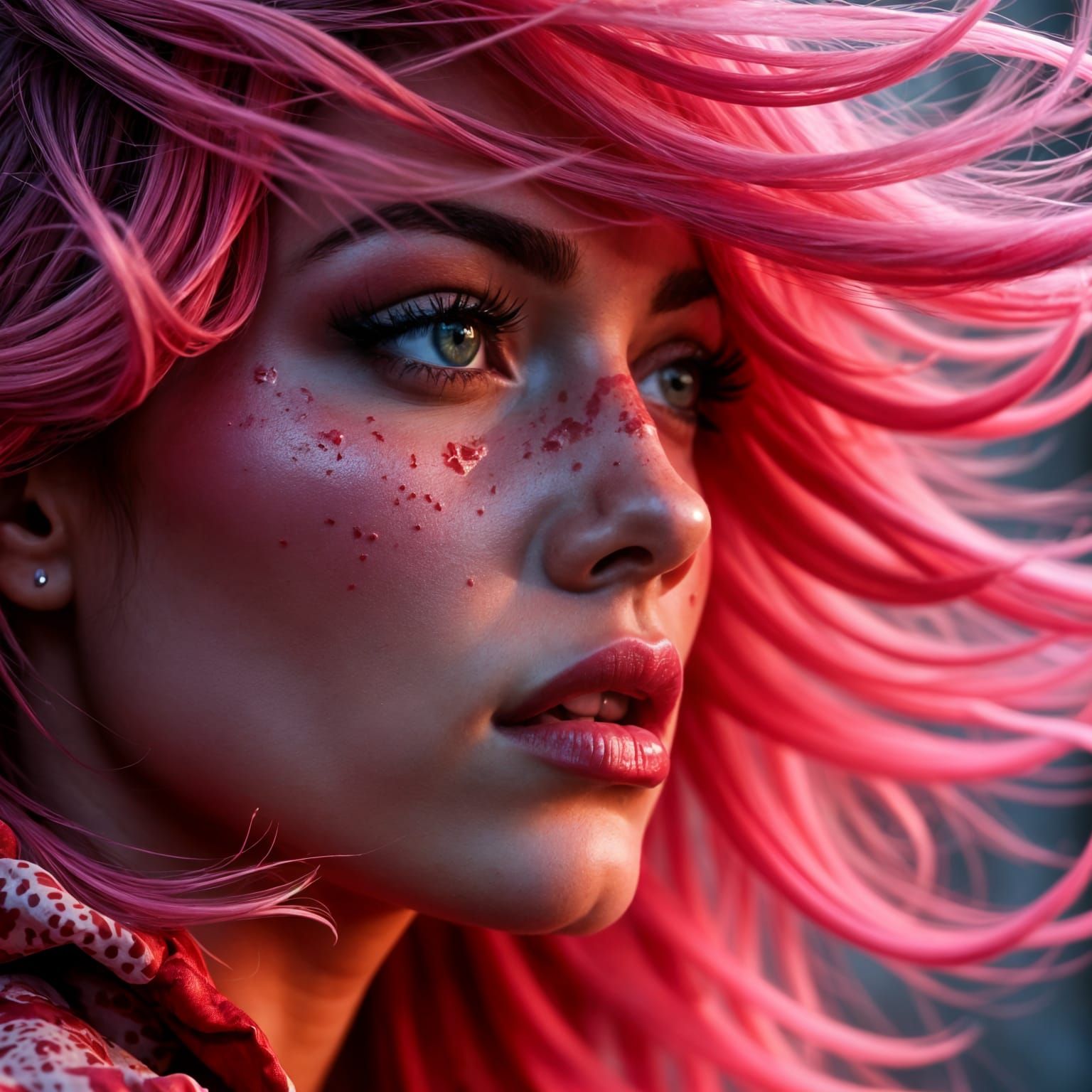 Surreal Pink Landscape in Hyper Photorealism