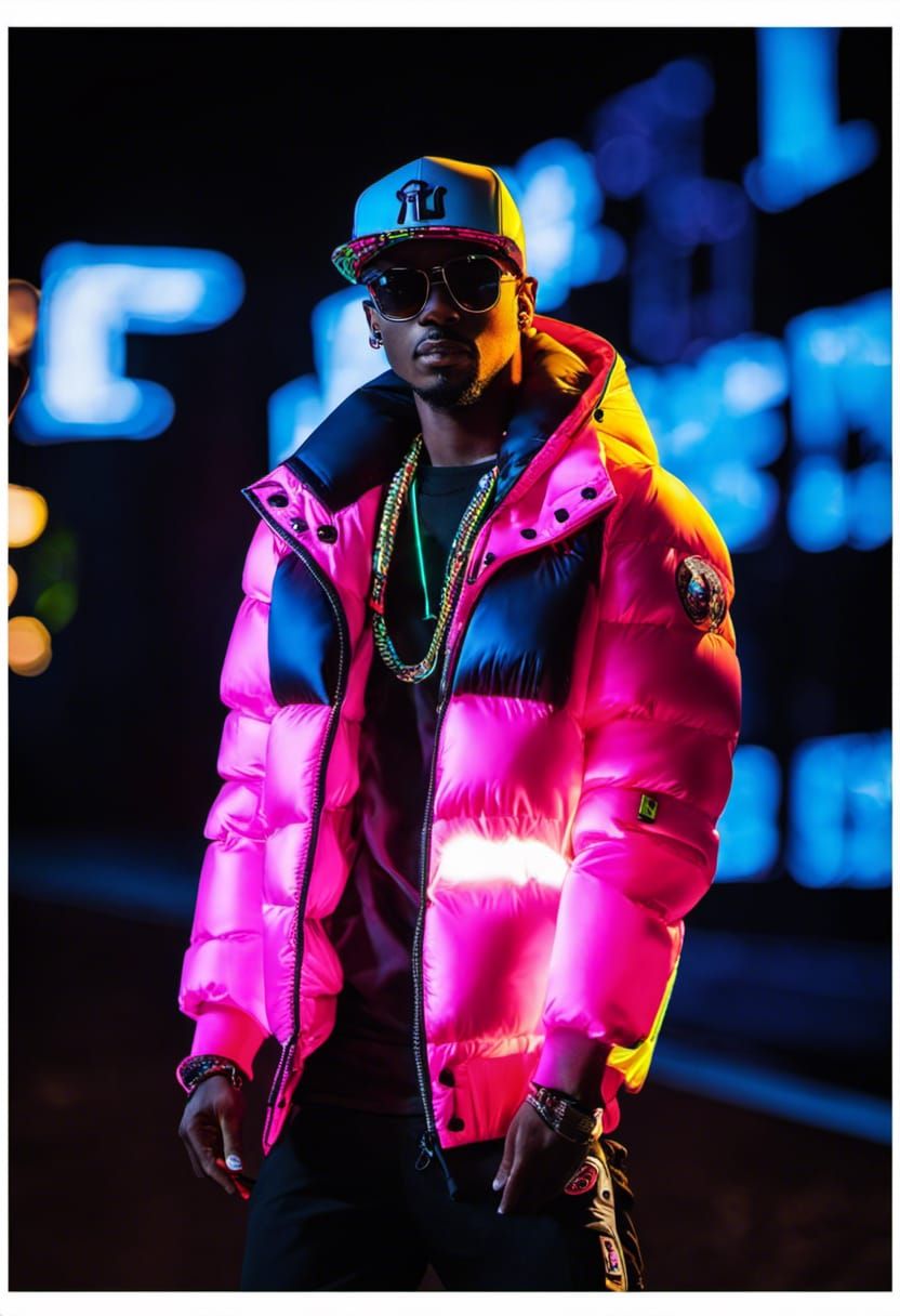 Hip Hop Group in Neon, Professional Photography