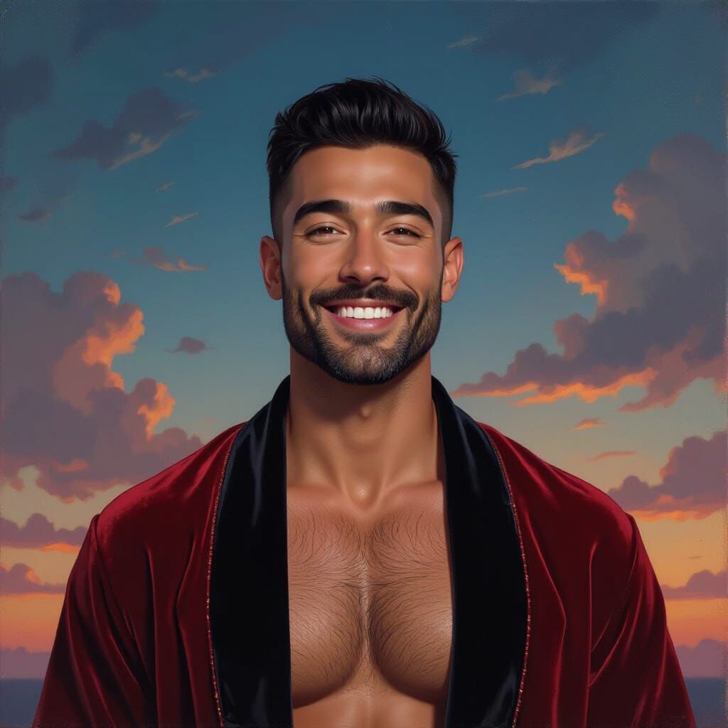 Handsome Man in Velvet Robe: an Impressionist Portrait