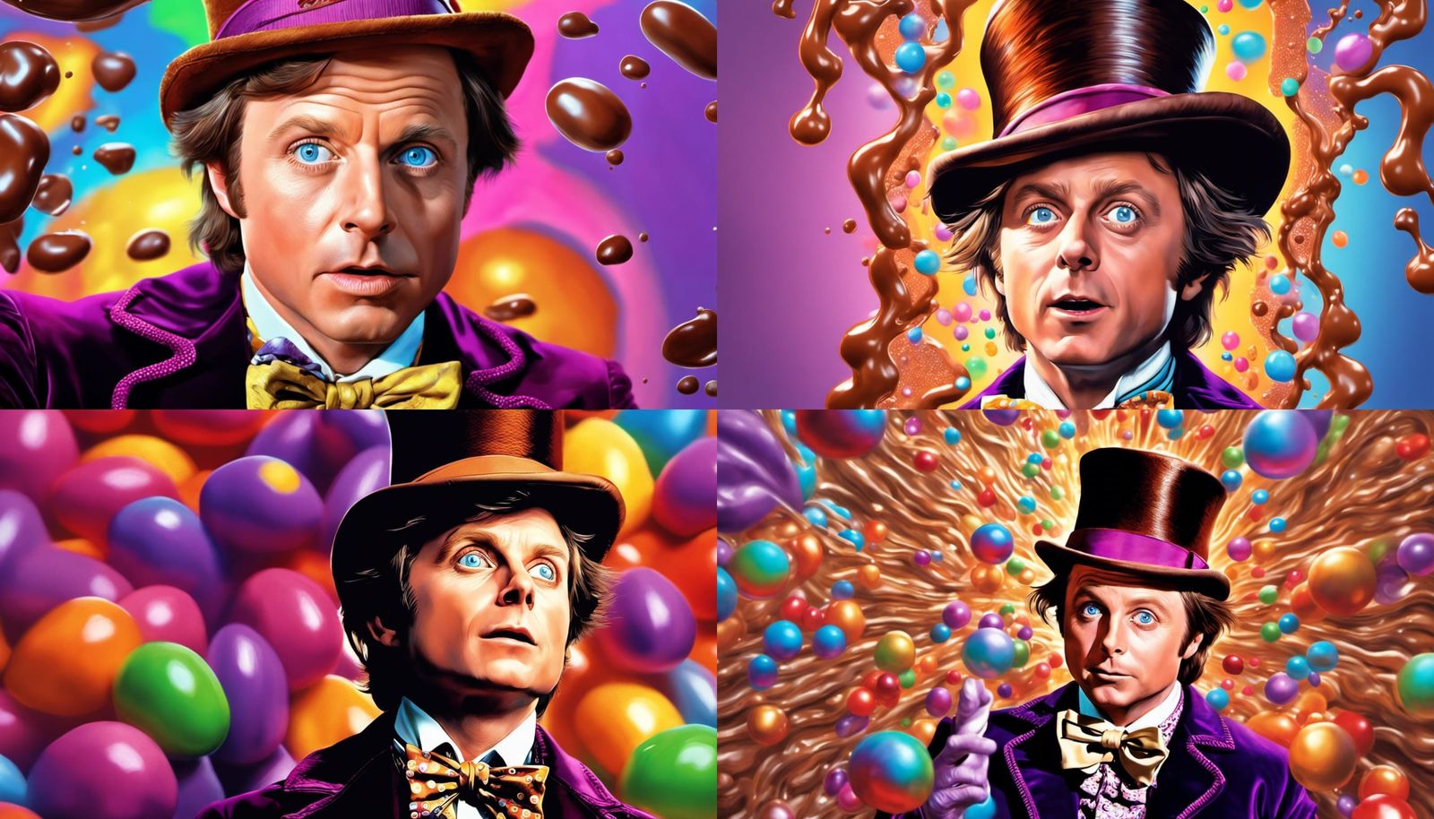 Michael J Fox as Willy Wonka: Hyperrealistic Concept Art