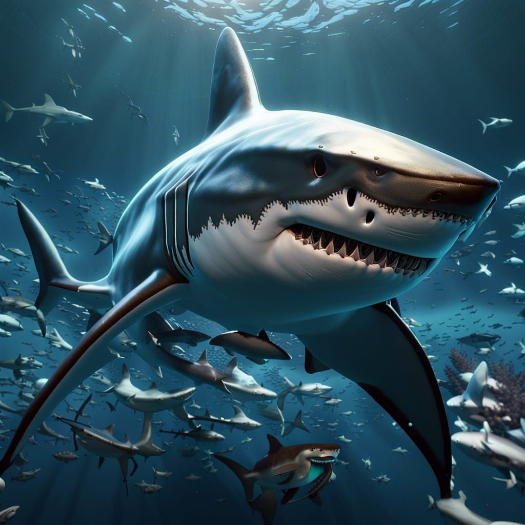 Detailed 3D Shark Illustration in Unreal Engine 5