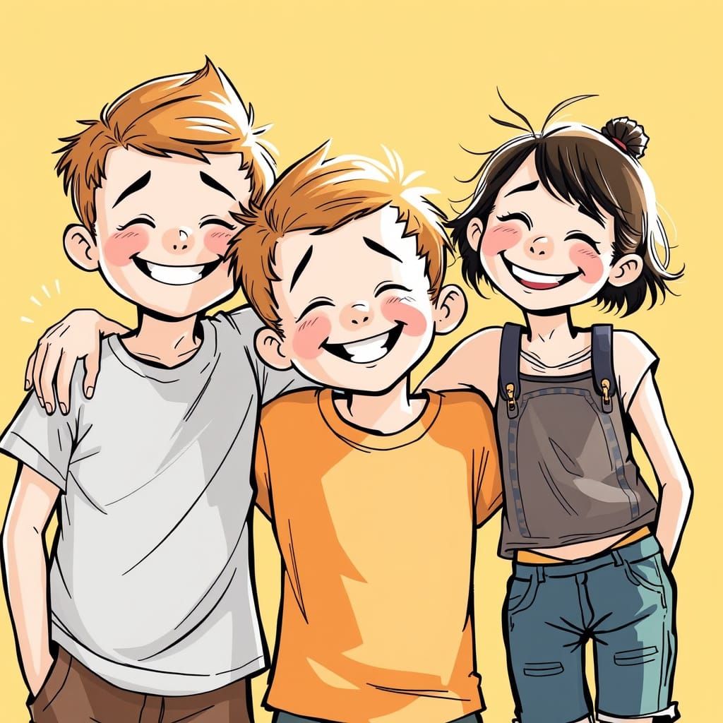 Carefree Friends Bask in Joyful Summer Moment