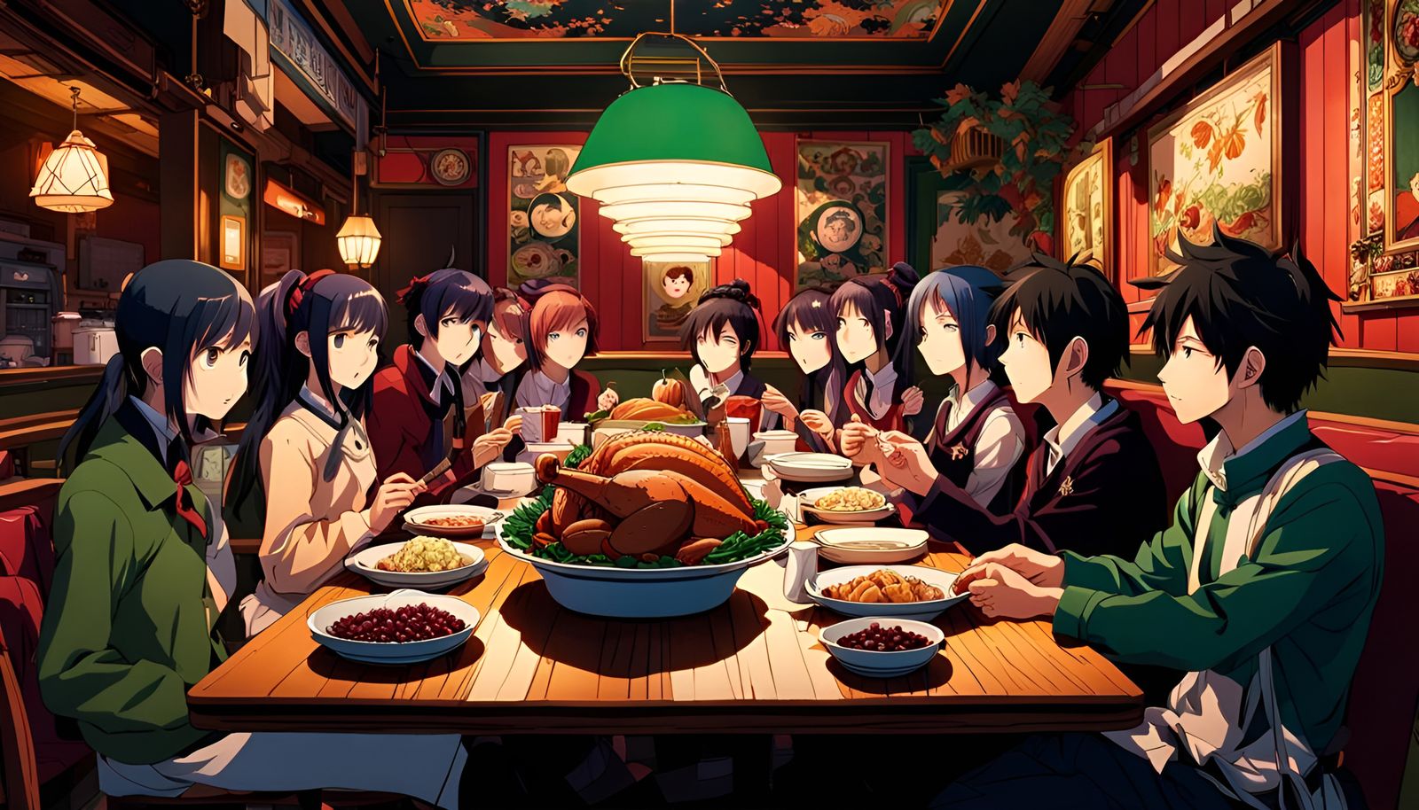 Anime Students Celebrate Thanksgiving in Maximalist Cafe
