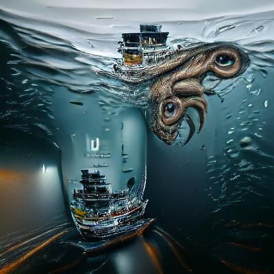 Kraken Rising from the Deep Sea