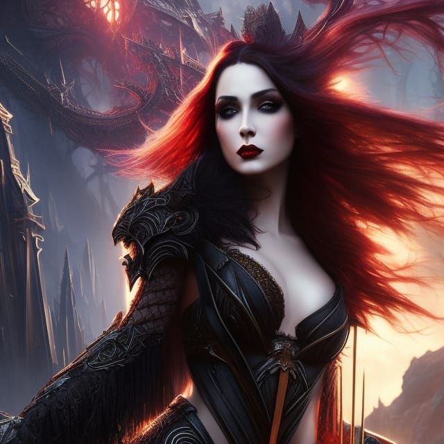 Gothic Dark Goddess Fantasy Magazine Cover Art