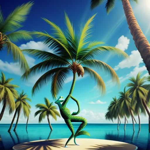 Surreal Anthropomorphic Palm Tree Dancing