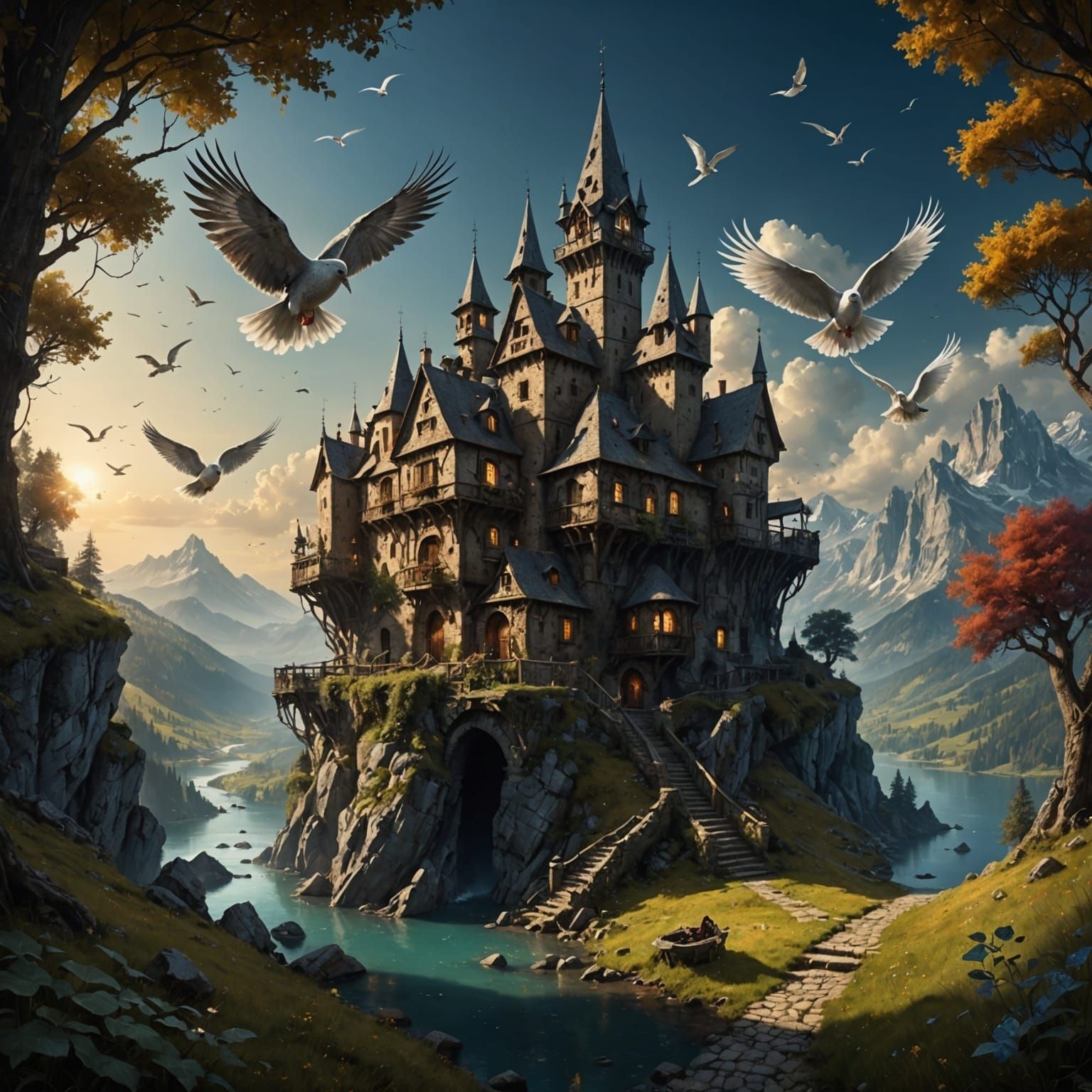 Empty House: Memories as Shadows, Detailed Matte Painting