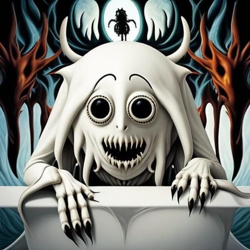 Surreal Ghost Contemplating AI: A Weirdcore Vision