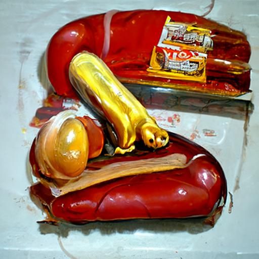 Hotdog in Oil Painting Style