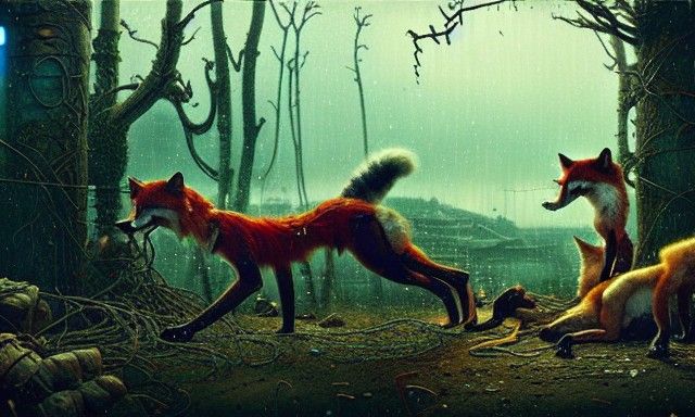 Drowning in Cyberpunk Fantasy Core Landscape