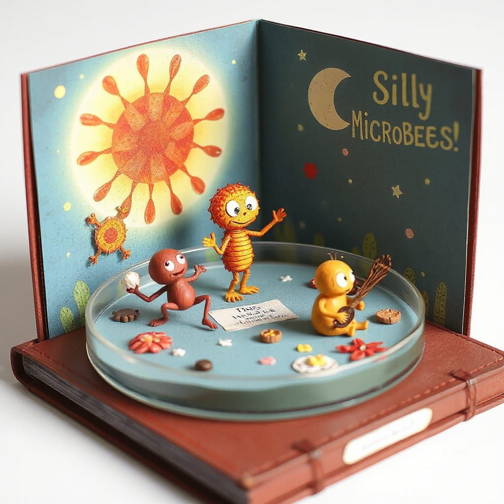 Silly Microbes in Pop-Up Book Style