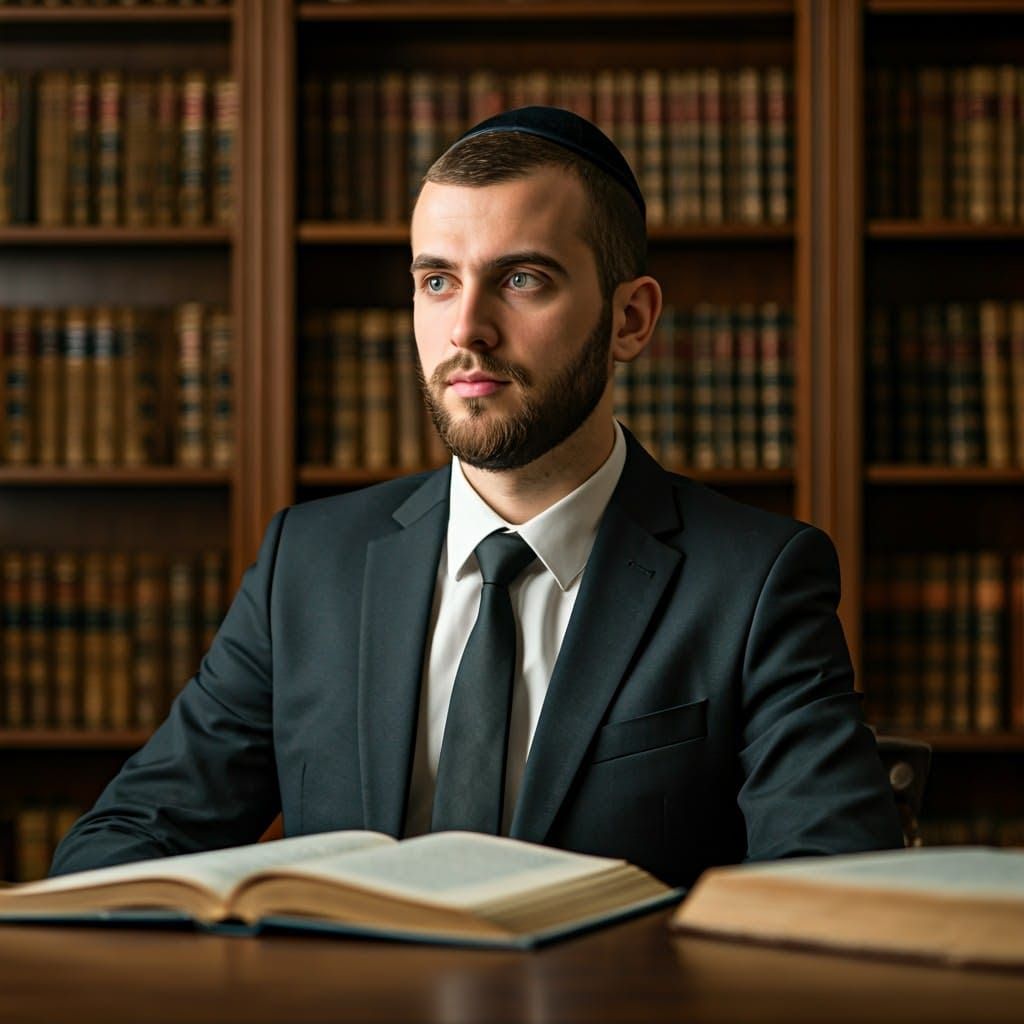Lithuanian Yeshiva Scholar in Study Hall