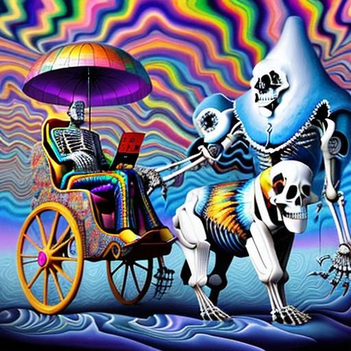 Psychedelic X-Ray Illusion in Surrealist Oil Painting