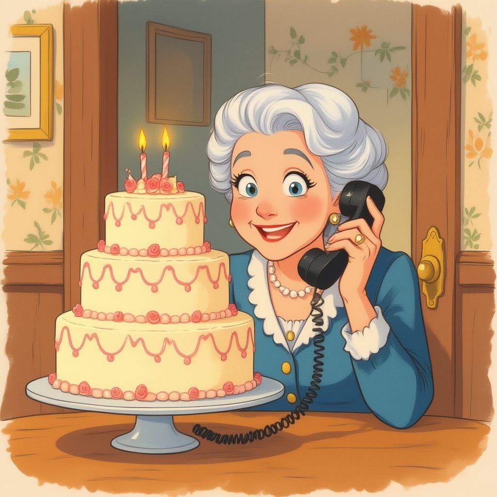 Mischievous Mrs. Higgins Uses Cake as Doorstop