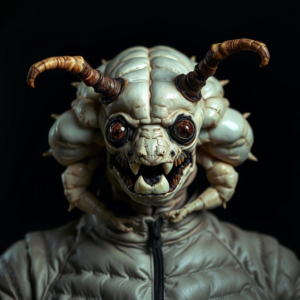 Grotesque Larvae Portrait with Dramatic Lighting