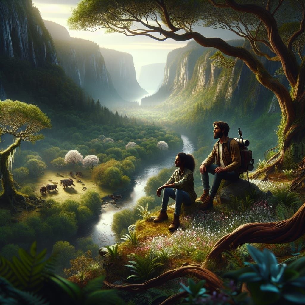 Spring Adventurers Survey Mystical Valley at Magic Hour