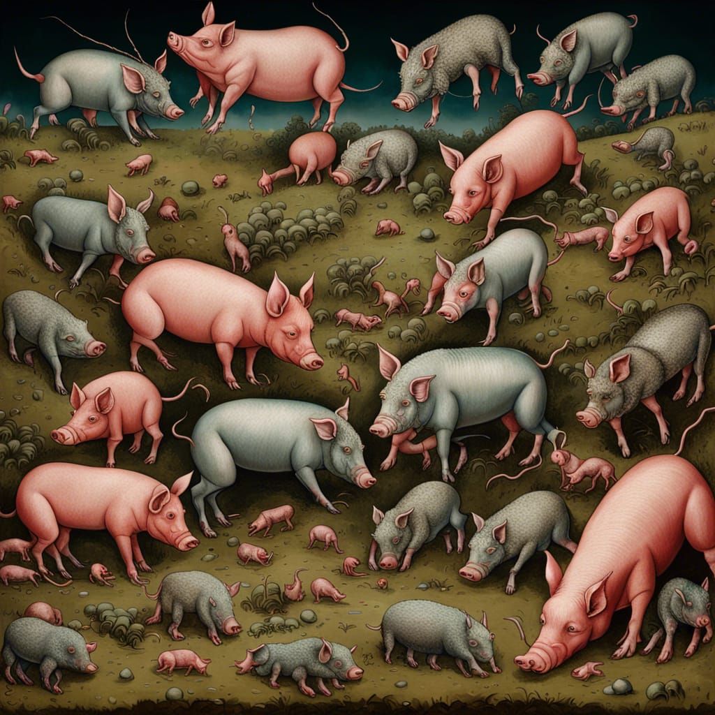 Micro Piglet Fighter Jeeps by Hieronymus Bosch