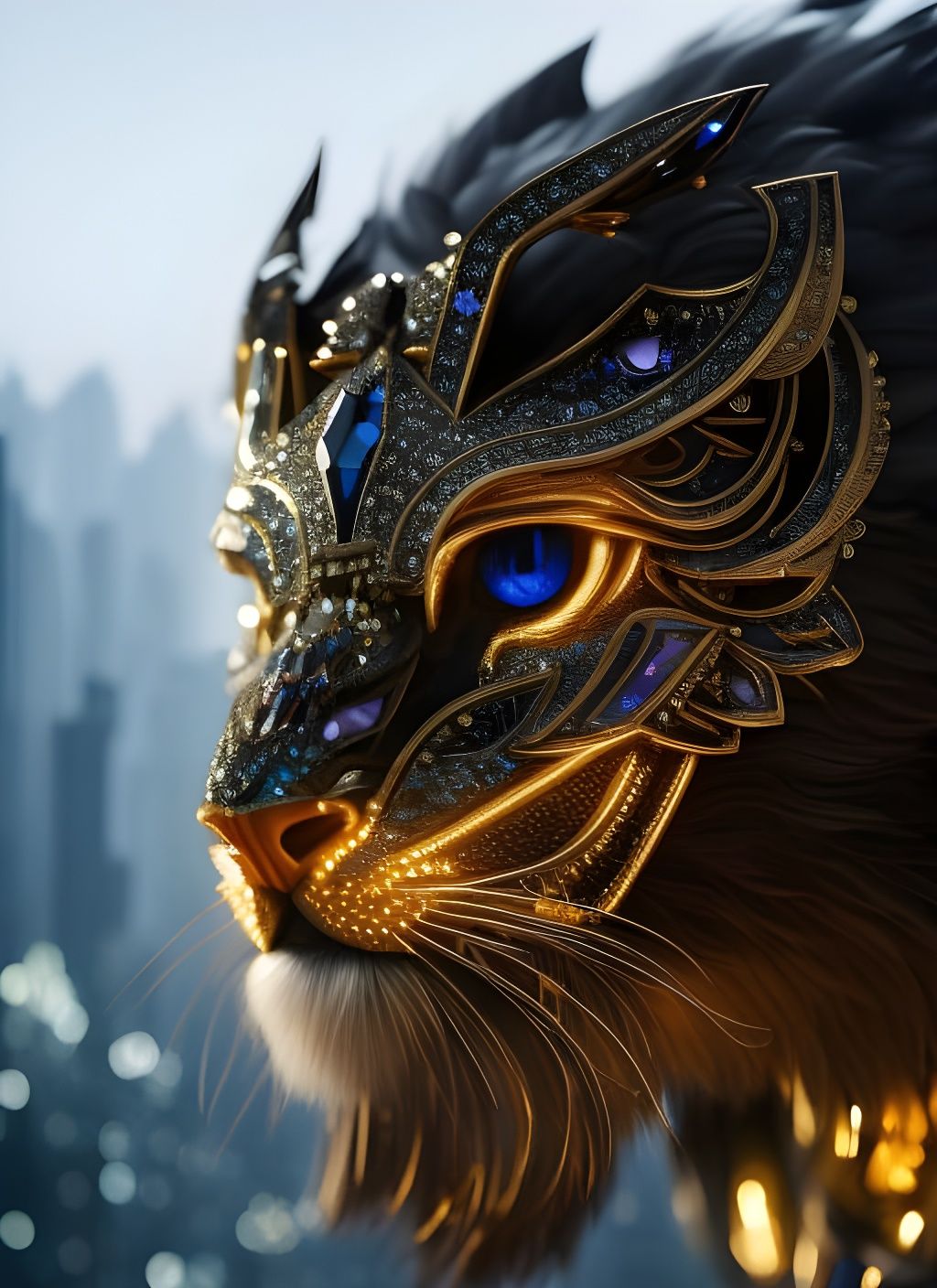 Diamond Easter Bunny Wizard Sculpture