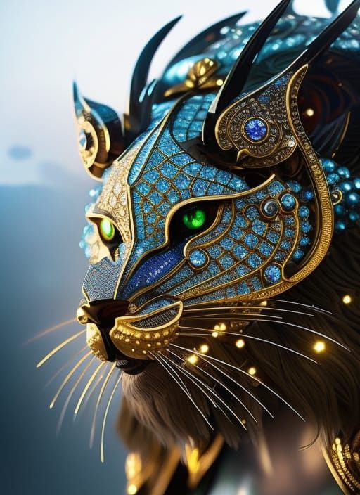 Diamond Easter Bunny Wizard Sculpture