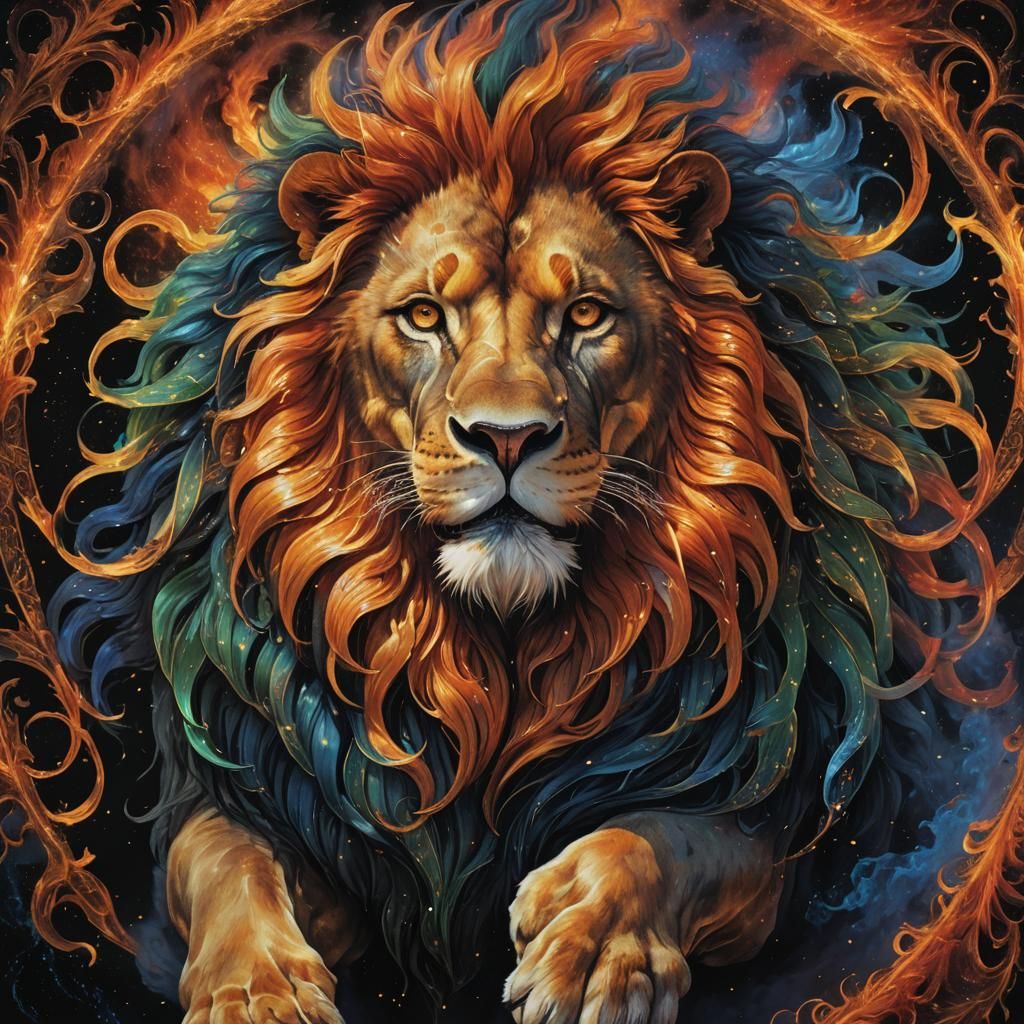 Celestial Lion Rising: Dreamy Digital Photography