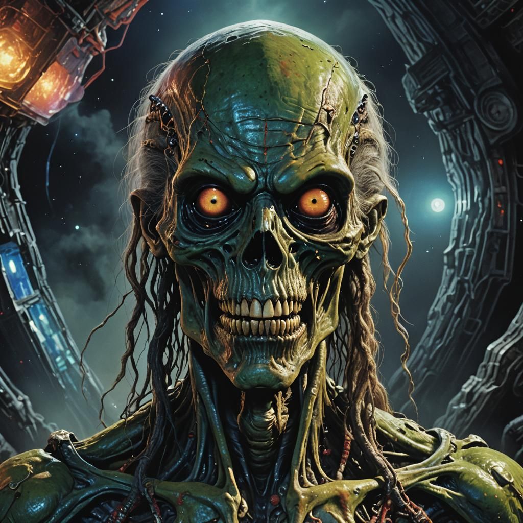 Space Alien Portrait in Dark Fantasy Style