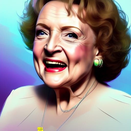 Hyperdetailed Portrait of Betty White in Digital Art