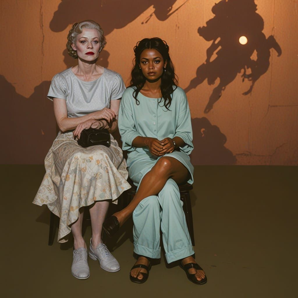 Dark Fantasy Disfigured Figure in Film Noir Lighting