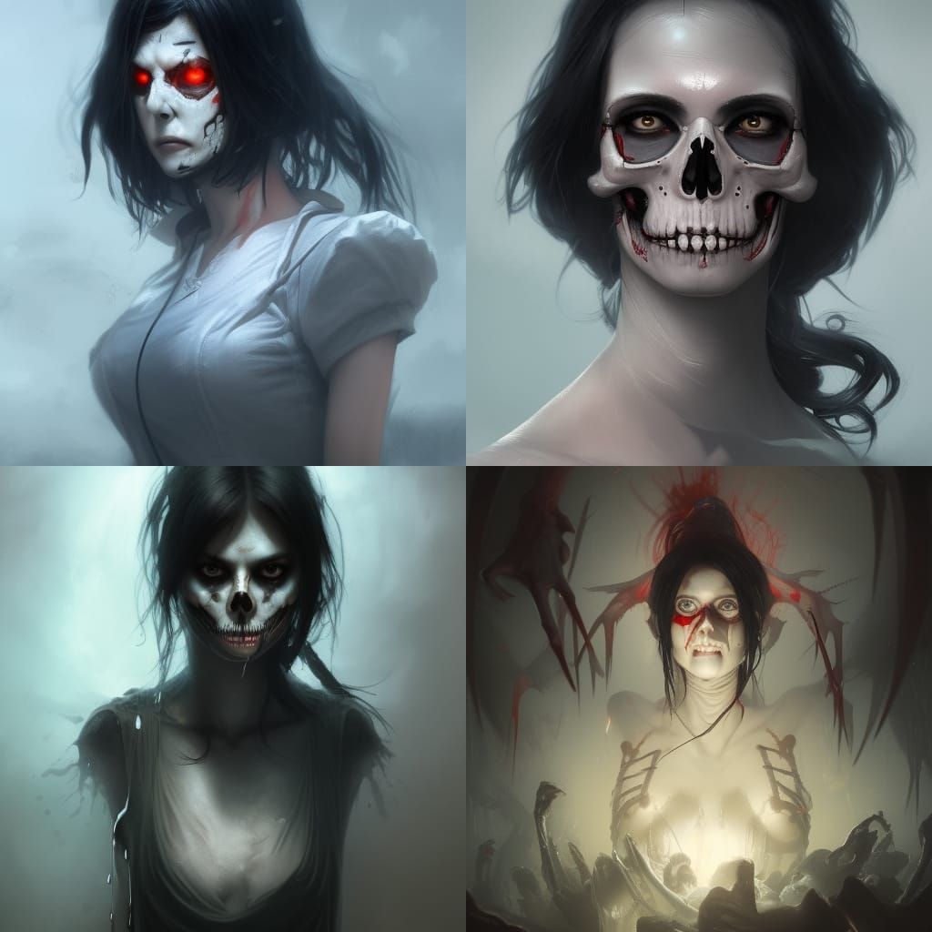 Hyperdetailed Nurse Skull in Dark Fantasy Style