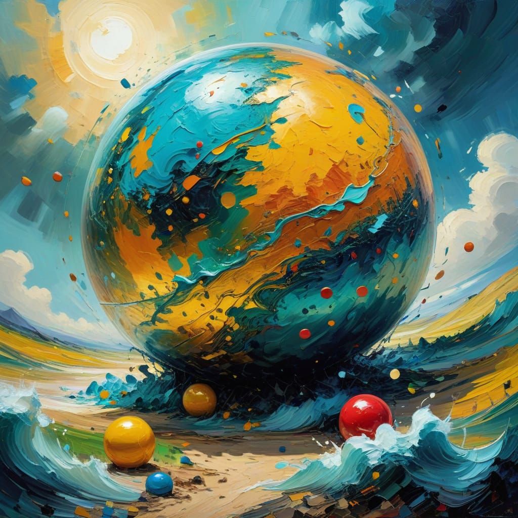 Vibrant Neo-Impressionist Gumball Vending Machine in Broken ...