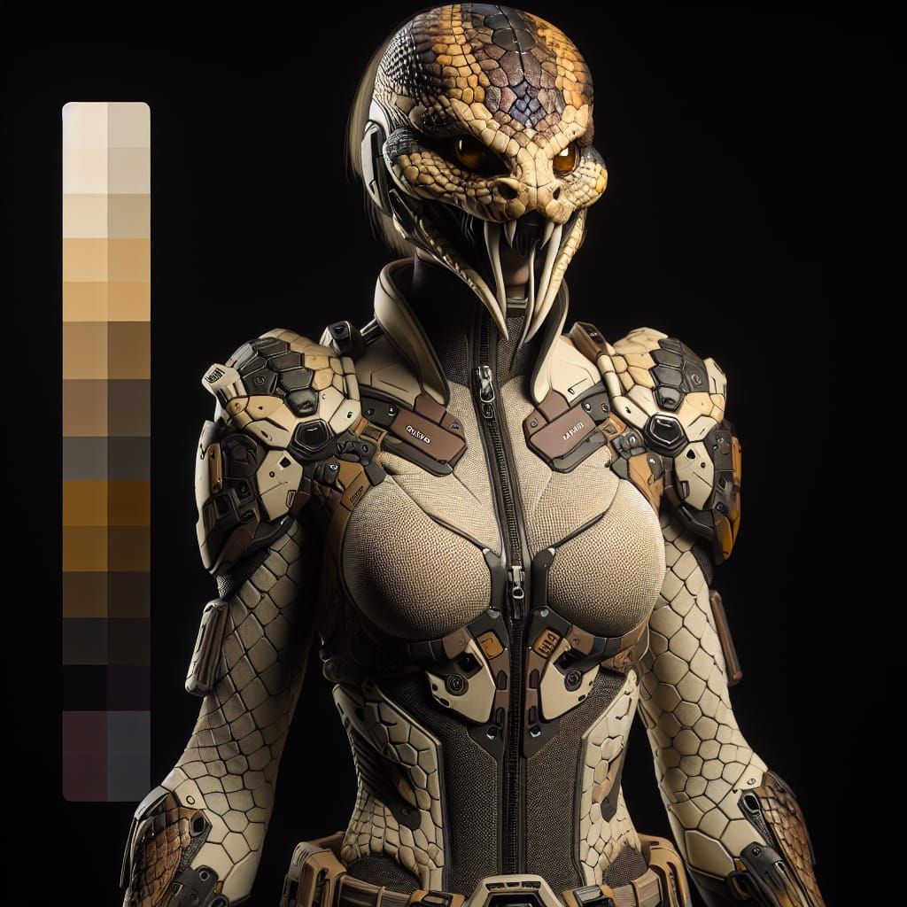 Taipan-Inspired Supervillainess in Armored Suit